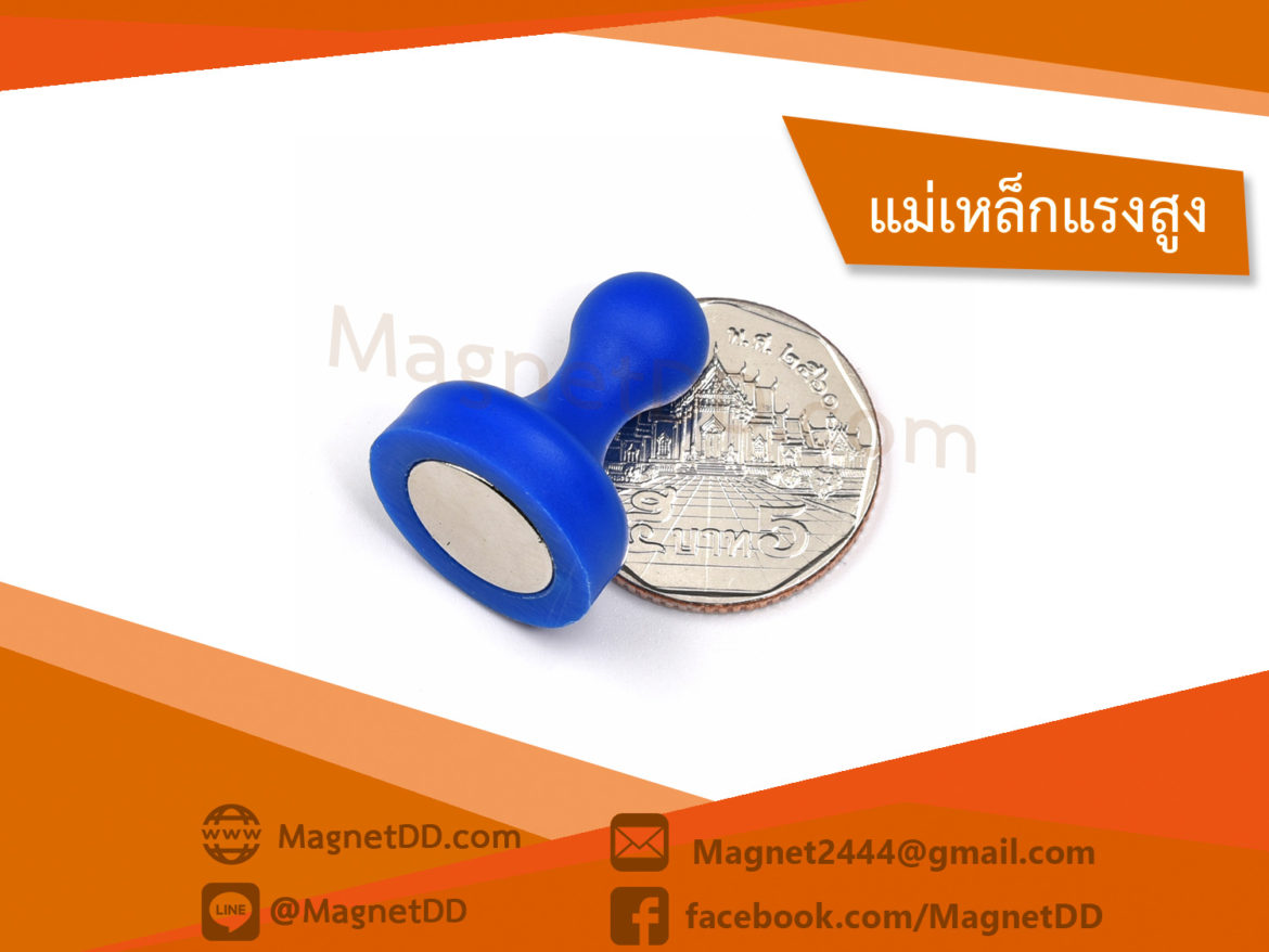 การใช้แม่เหล็กดูด พินแม่เหล็กแรงสูง Magnetic Push Pins 19mm x 25mm
