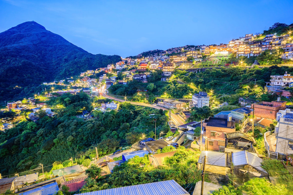 Jiufen village a mountain village in Taipei which is famous for teahouses in Taipei, Taiwa